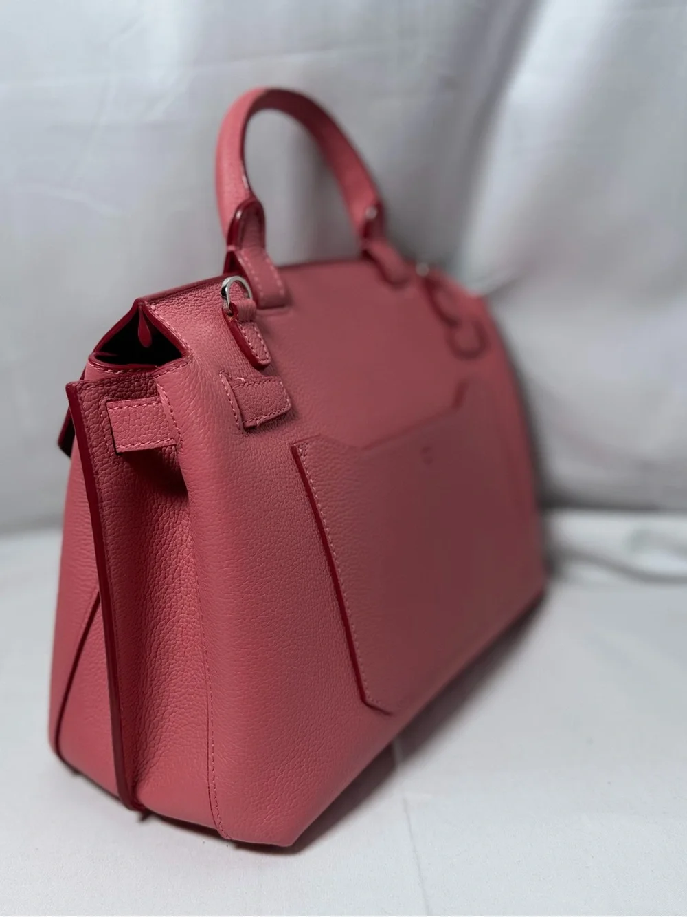 MCM Rose Pink Top-Handle Satchel with Detachable Strap